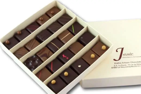 Janie Chocolaterie Artisanale Coffret 25 Bonbons De Chocolat