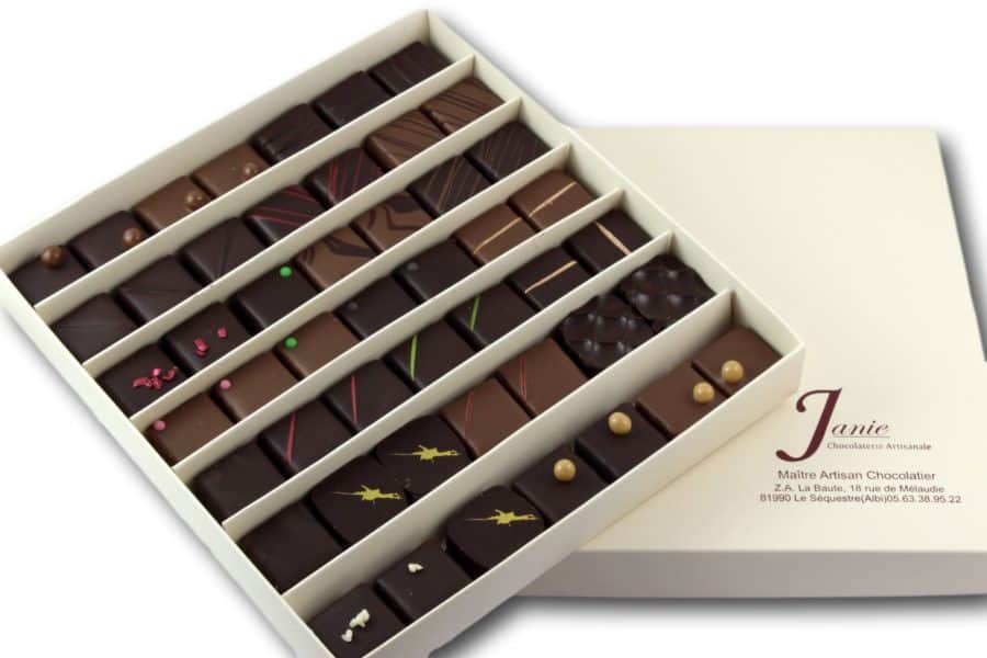 Janie Chocolaterie Artisanale Coffret 49 Bonbons De Chocolat